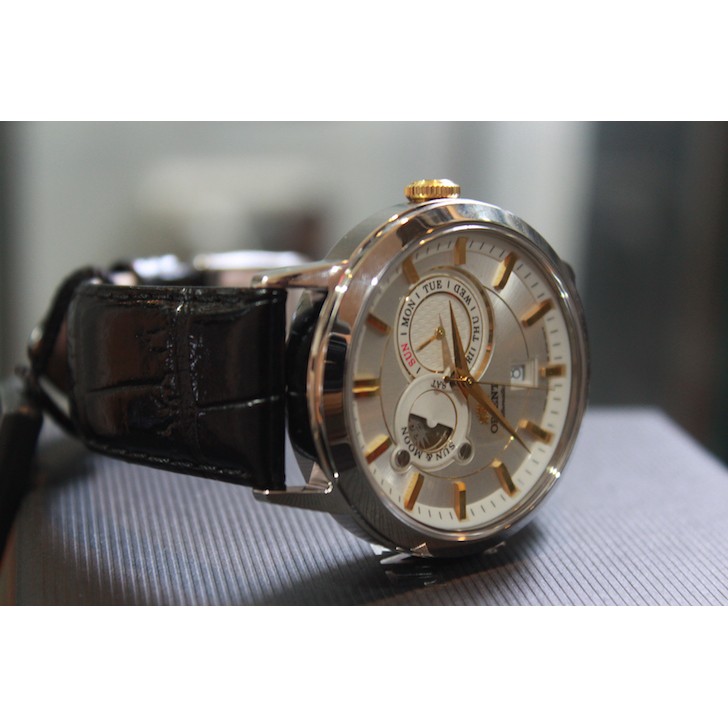 Đồng hồ Nam Chính Hãng Orien Sun And Moon FET0P004W0 , Automatic , Dây da