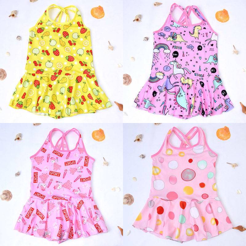 Bộ đồ bơi một mảnh kiểu tam giác màu ngẫu nhiên phù hợp cho bé gái 2-12 tuổi