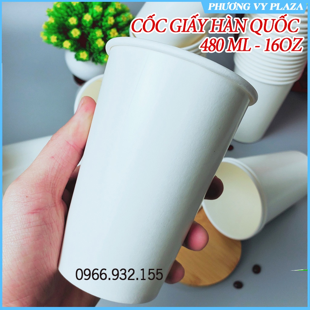 Set 50 cốc giấy trắng trơn đủ size nhỏ