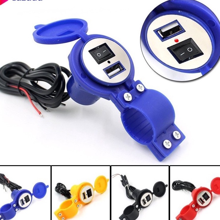 Cóc sạc điện thoại gắn trên xe máy có công tắc YueMal YF121 Chống Nước‎ Sạc Điện Thoại Trên Xe Máy Dễ Nhất.