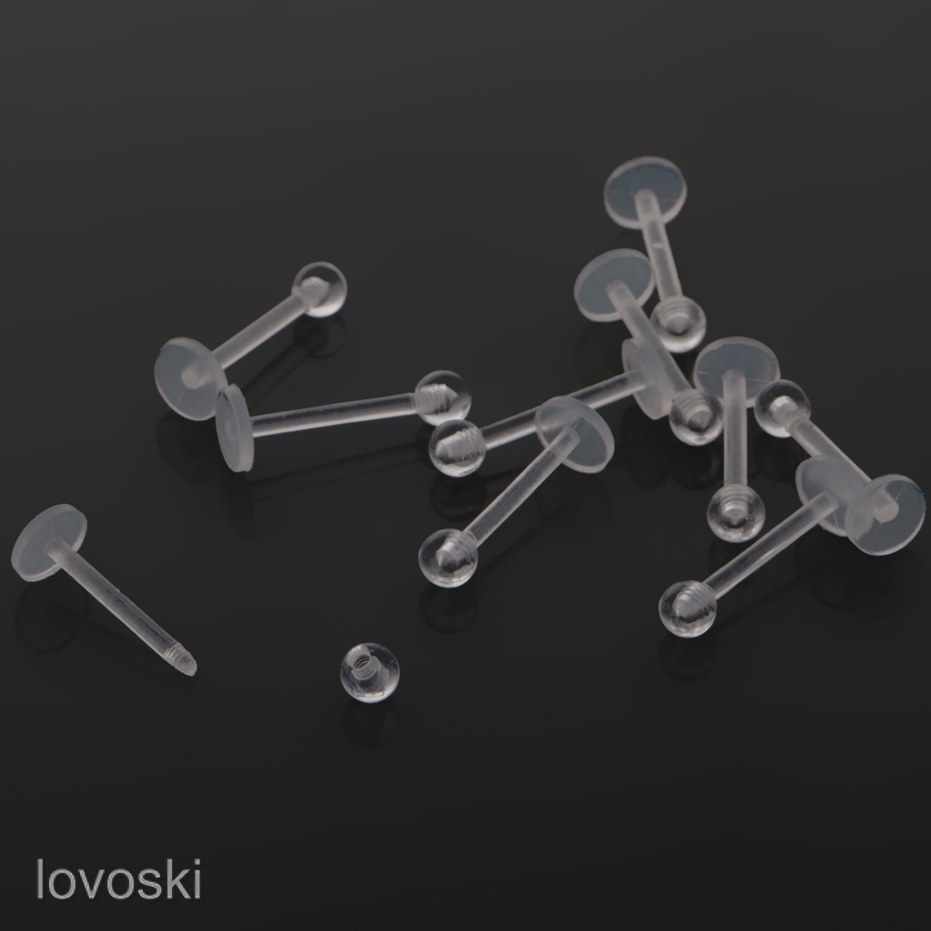 Set 10 Khuyên Lưỡi Bằng Acrylic Trong Suốt Cá Tính
