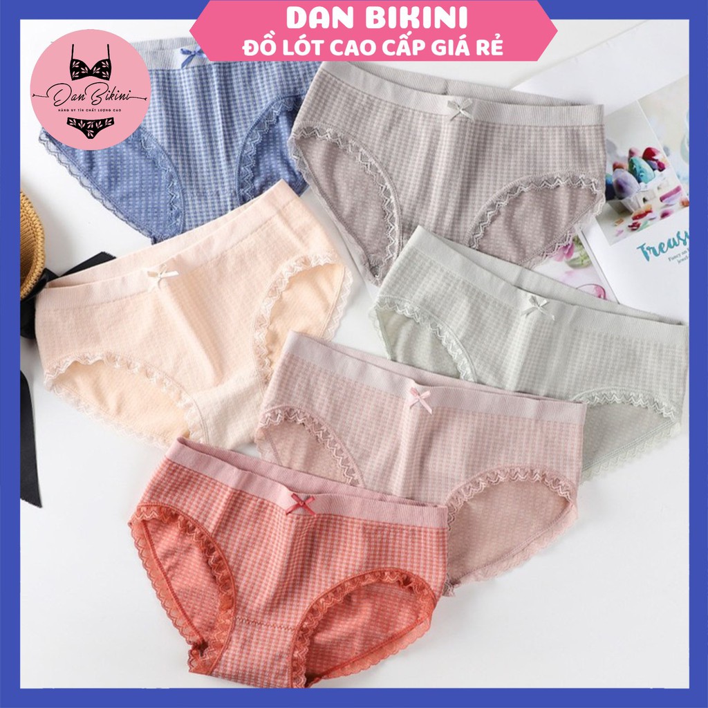Quần Lót Nữ ❤️FREESHIP❤️ Quần Lót Nữ Cotton phối ren đính nơ điệu đà xinh xắn MÃ 9028