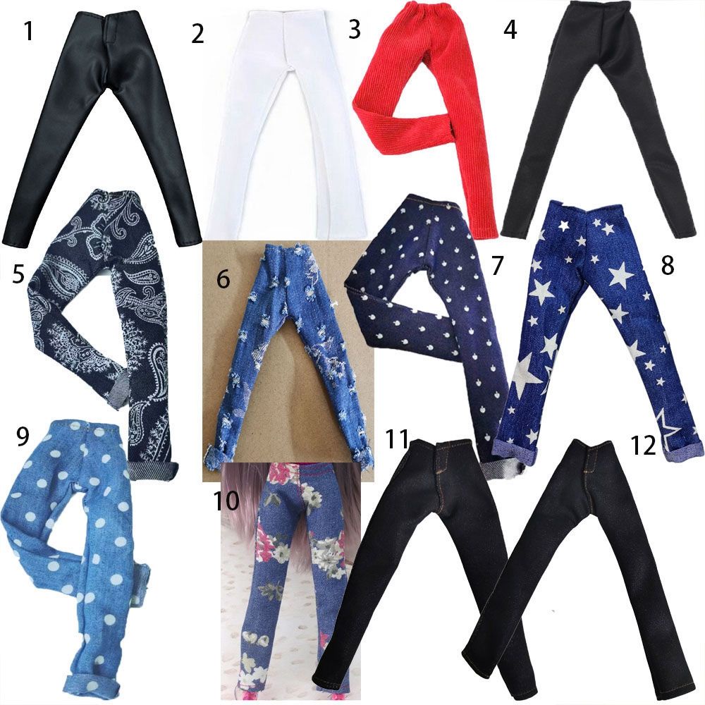 Quần jean dài 11.5&quot; nhiều màu sắc thời trang dành cho búp bê tỉ lệ 1 / 6