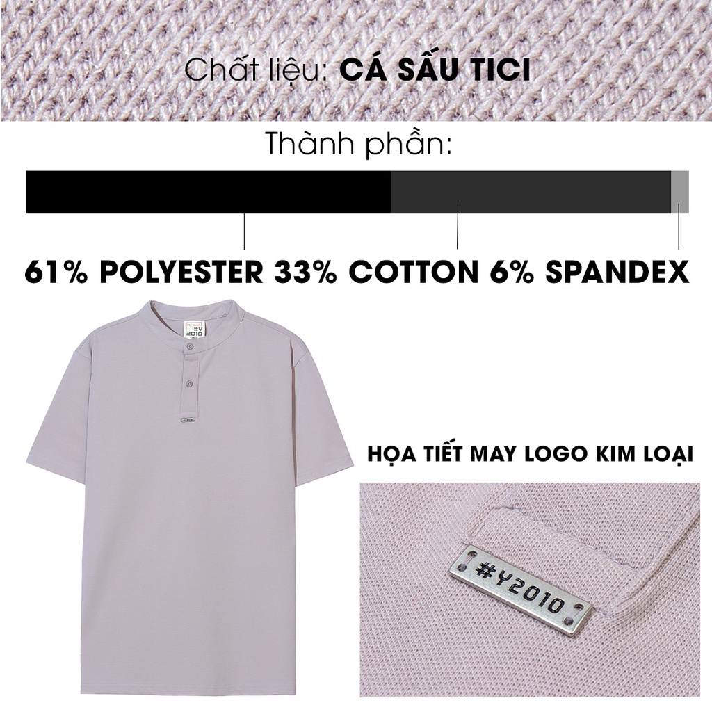 Áo Thun Nam Tay Ngắn Cổ Trụ Tối Giản Thương Hiệu Y2010 M8 20911 |YaMe|