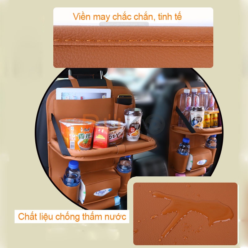 Túi treo đồ bằng da PU cao cấp nhiều ngăn treo sau ghế xe ô tô