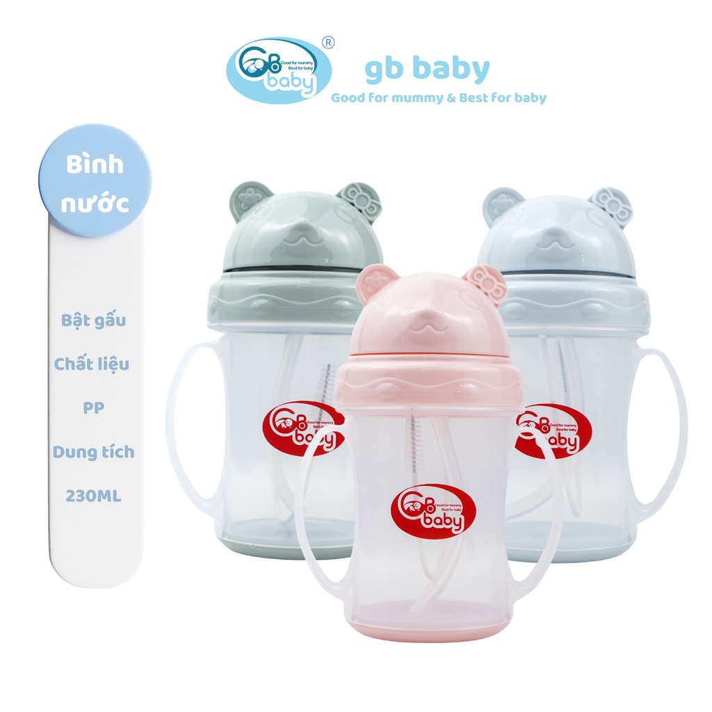 Bình nước bật gấu GB-Baby 240ml Chính Hãng cho Bé