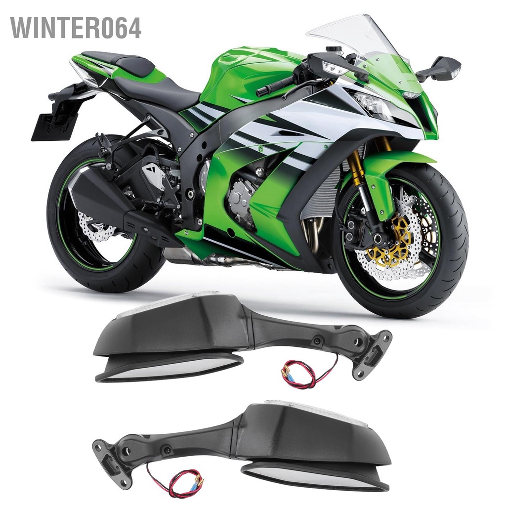 Gương Chiếu Hậu Tích Hợp Đèn LED Xi Nhan Thay Thế Chuyên Dụng Cho Xe Mô Tô NINJA ZX10R 2011 2 Winter064