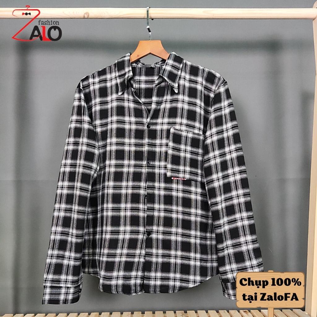 Áo Khoác Sơ Mi FLANNEL Caro Đen SM07 Unisex