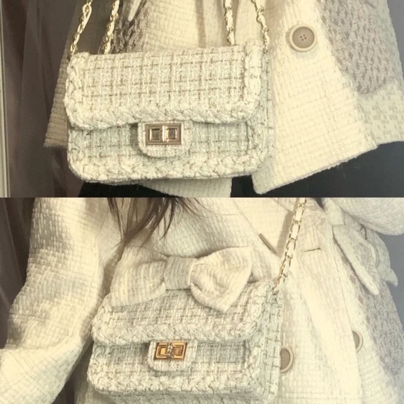 TÚI DẠ TWEED DÂY XÍCH