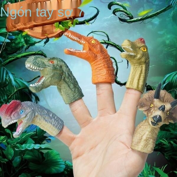 Bộ 5 con rối ngón tay đồ chơi hình khủng long cho trẻ em