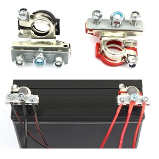 Bộ 2 Đầu nối Ắc Quy Xe Hơi đồng mạ kẽm đầu kẹp 2 đầu âm dương bình ắc quy - kẹp dây 1 đầu kéo 3