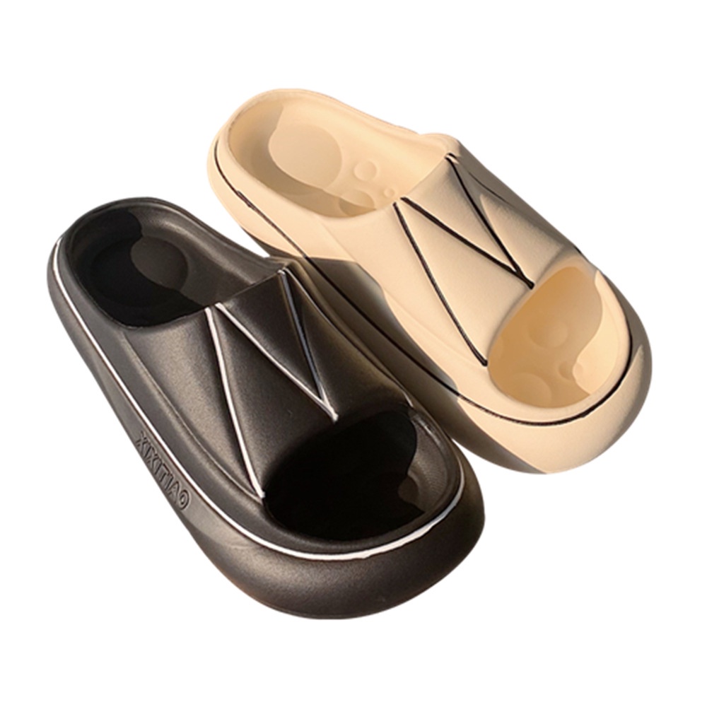 Dép quai ngang chữ M đế bánh mỳ hottrend 2 màu đen trắng thời trang