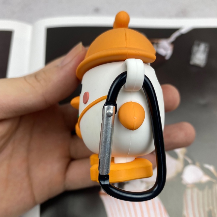 Case Airpods 1/2/3/Pro Lovely Duck - Vỏ ốp tai nghe không dây airpod 1/2/3/Pro hình chú vịt đội mũ dễ thương- Mã TZAP388
