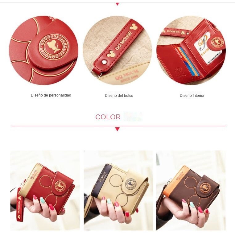 Ví Da Pu Hình Chuột Mickey Đơn Giản Thời Trang Nữ