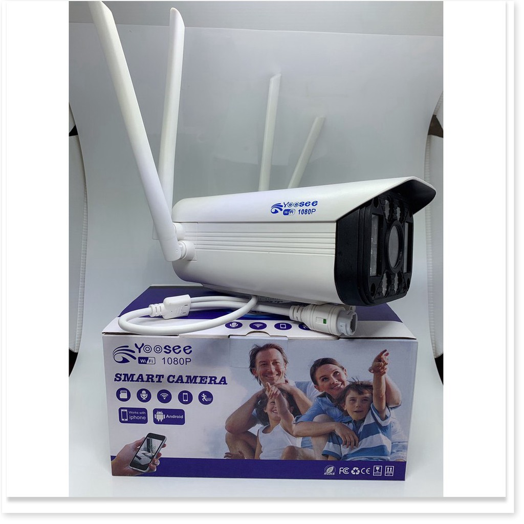 Camera yoose ngoài trời wifi 4 râu 3.0  - chống nước xem đêm có 4 màU - đàm thoại 2 chiều