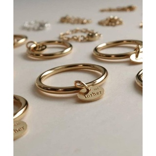 TAG RING 💙 Nhẫn Charm Bạc 925 Xi Vàng Khắc Chữ Tên Theo Yêu Cầu