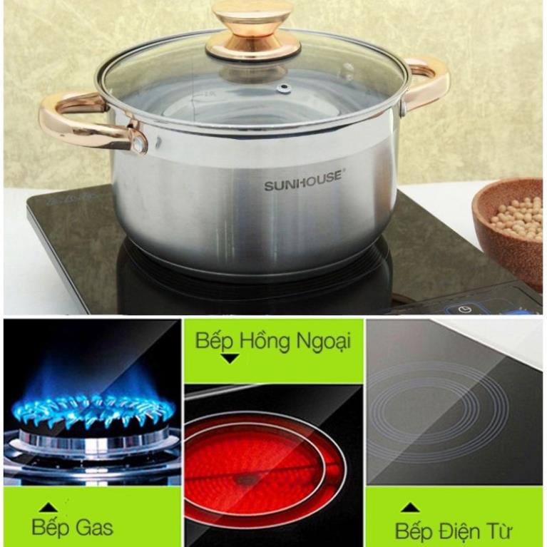 Bộ 3 Nồi Inox 5 Đáy SH781 Size 16-20-24cm hàng chính hãng