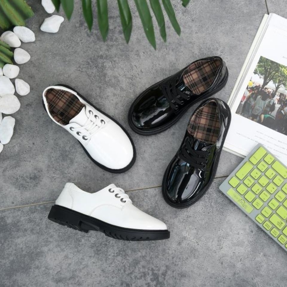 Giày Da Đế Mềm Màu Đen Phong Cách Anh Quốc Thời Trang Xuân Thu Cho Bé Trai Gái 2021