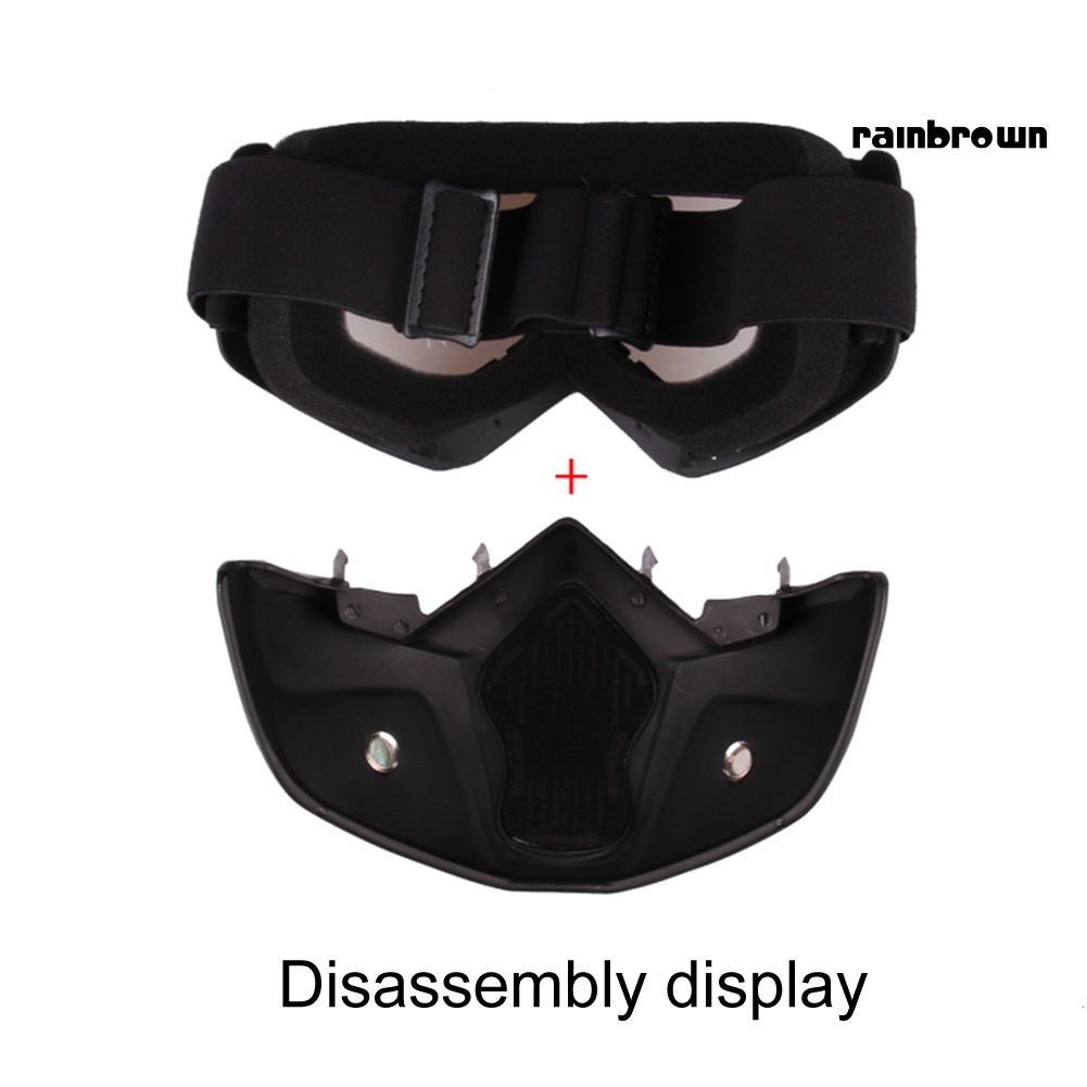 Mặt nạ kính bảo hộ chống tia uv chắn gió có thể tháo rời gắn mũ bảo hiểm cho người đi xe máy