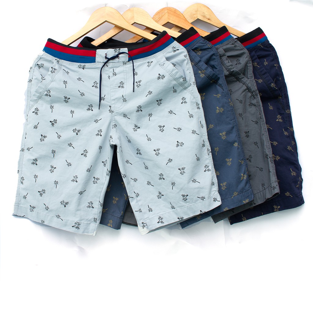 Quần Short Nam Lưng Thun Co Dãn, Chất Kaki In Hình Họa Tiết Thời Trang Cao Cấp