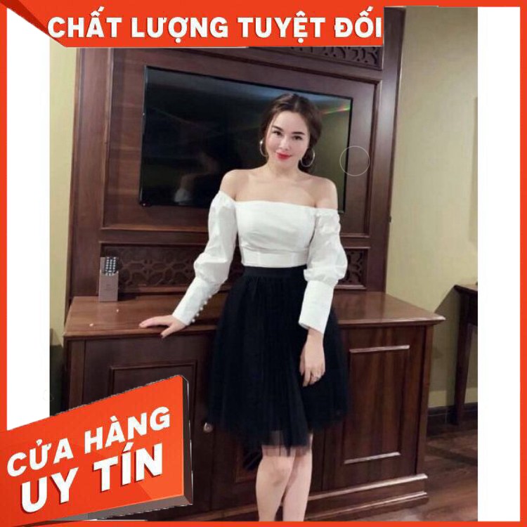 Hàng chuẩn đẹp_ Váy ren dáng xòe dài ngang gối_CHÂN VÁY REN CÔNG CHÚA ĐẸP - Hàng nhập khẩu