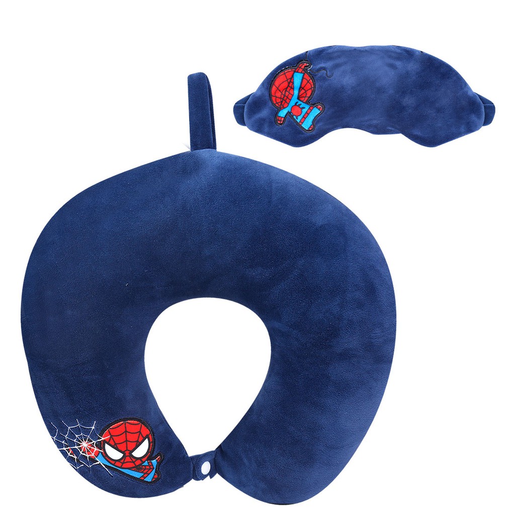 [Mã LIFEHOT55 giảm 10% đơn 99K] Gối chữ U kèm bịt mắt MARVEL, Spider-Man Miniso
