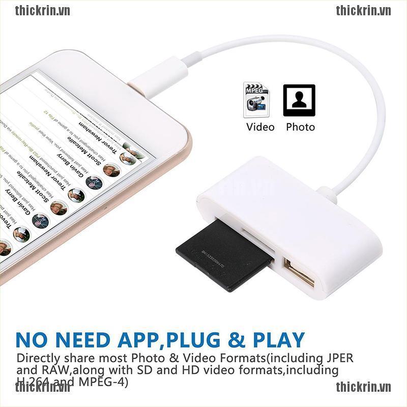 <Hot~new>Lightning to SD Card Camera Reader Connector Micro USB Adapter for iPhone iPad