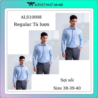 Áo sơ mi dài tay nam Aristino SIZE 39 kiểu âu lịch lãm, sợi sồi mềm mại, tà lượn,from regualr ALS10008 (xả)
