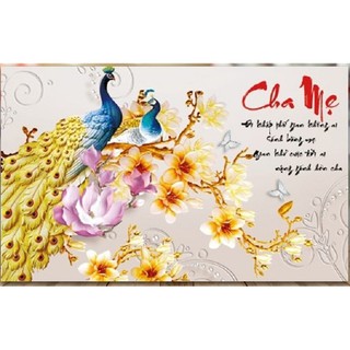 Tranh thêu chữ thập cha mẹ - lv3171