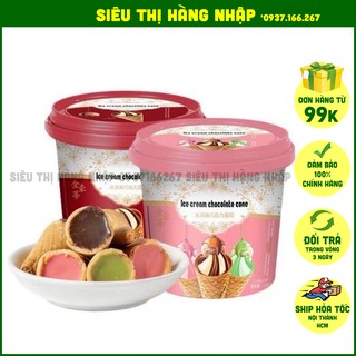 Bánh kem ốc quế nhân socola dạng xô Đài Loan 158g (sô cô la, dâu, matcha trà xanh)