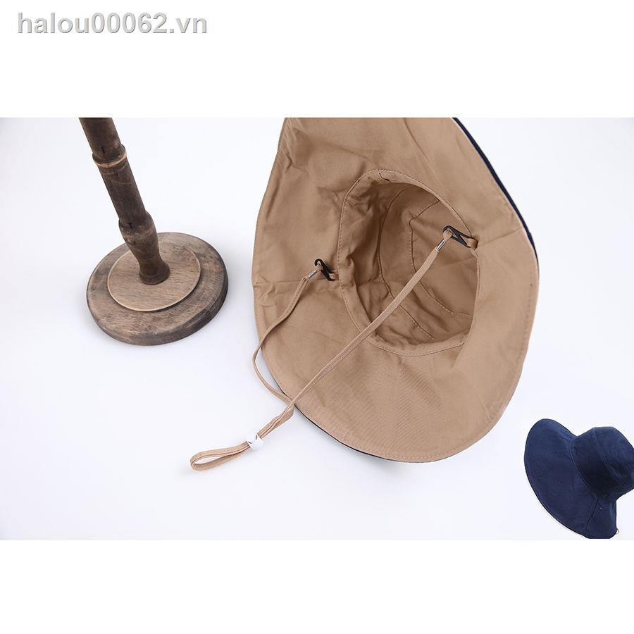 ✿Ready stock✿  Dust-proof Decathlon summer and autumn double-sided fisherman hat, female cotton sanding, outdoor student ladies net red sun hat