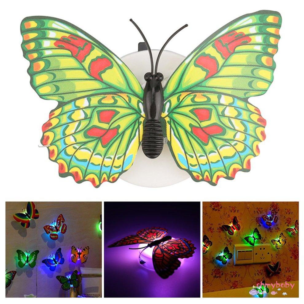 3D Bướm LED Ánh sáng thay đổi màu sắc ánh sáng ban đêm Trang trí nội thất Phòng Bàn làm việc Tường [8/3]