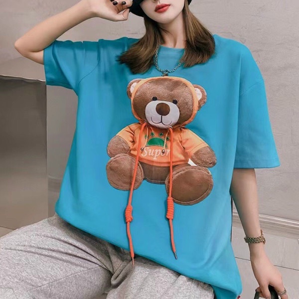 Áo Thun Hình Thêu Nổi Hình Gấu Dây Quảng Châu Cao Cấp  - AT2 | BigBuy360 - bigbuy360.vn