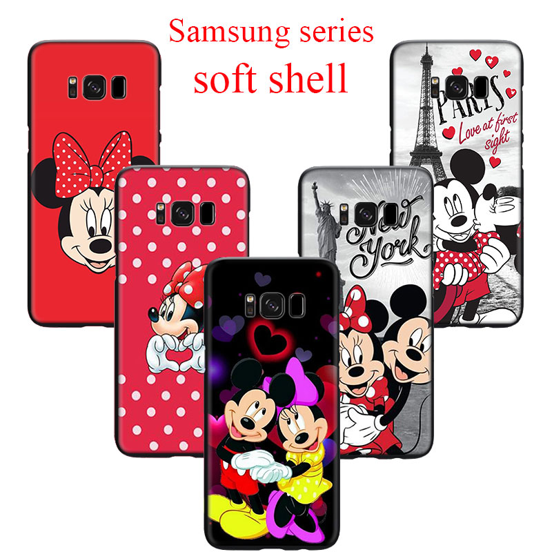 QD18 cute mickey minnie mouse Soft Silicone Case for Samsung A40 A40S A50 A50S A60 M40 A70 A70S M10 M20 M30