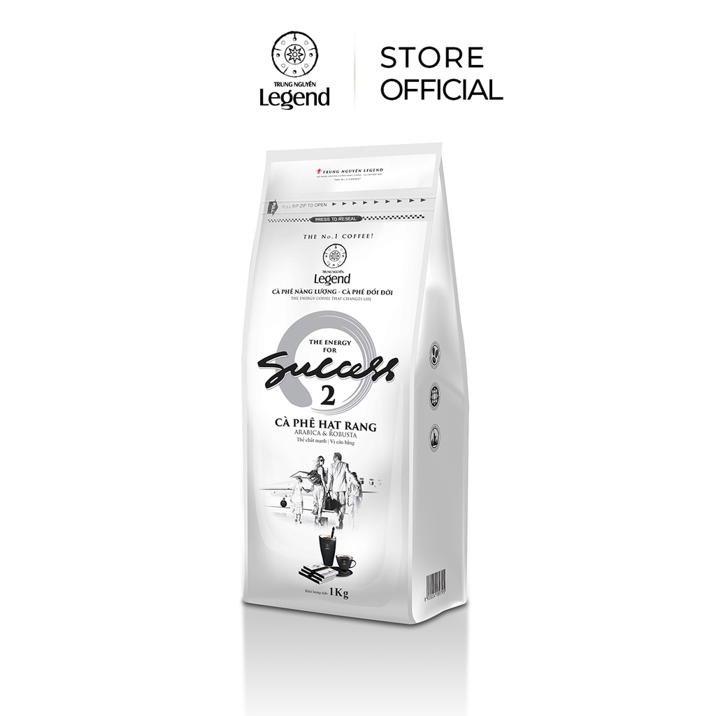 [Trung Nguyên Ecoffee] Cà phê Hạt Mộc Legend Success 2- Arabica, Robusta (Gói 1 kg) - Trung Nguyên Legend