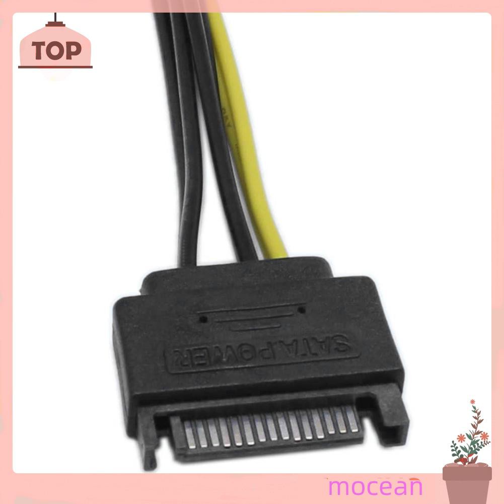 Mocean Dây Cáp Nguồn 8 Inch 15 Pin Sata Male Sang 8 Pin (6 + 2) Pci-E Thẻ