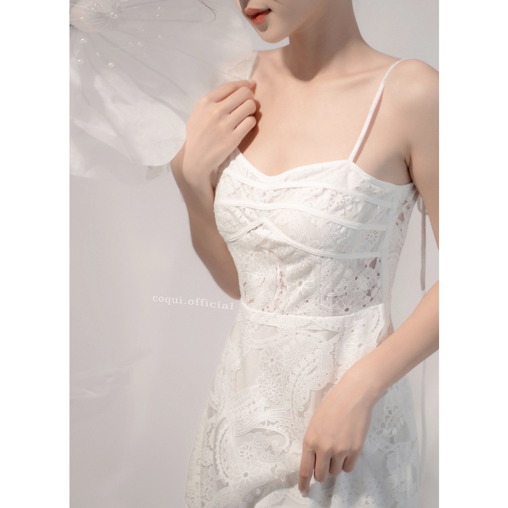 COQUI - Đầm dài voan thêu cúp ngực - Eliza Dress