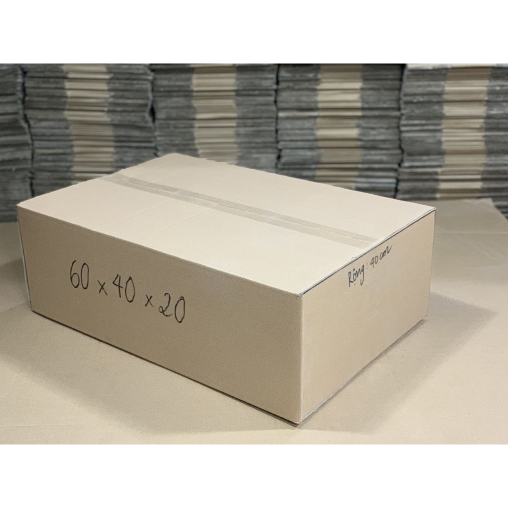 Thùng giấy chuyển nhà 60x40x20 HUPUNACARTON hộp carton gói hàng, đựng quần áo, để đồ trang điểm tiện lợi
