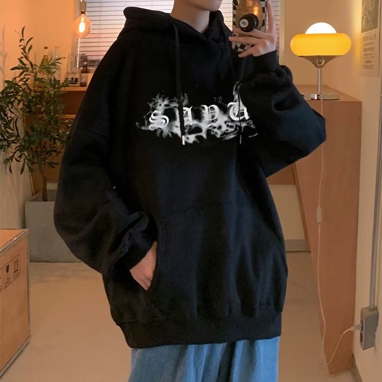 Áo Hoodie Cỡ Lớn In Chữ V Có 2 Màu Sắc Chọn Lựa Phong Cách Hàn Quốc Cho Nam Size M-5XL