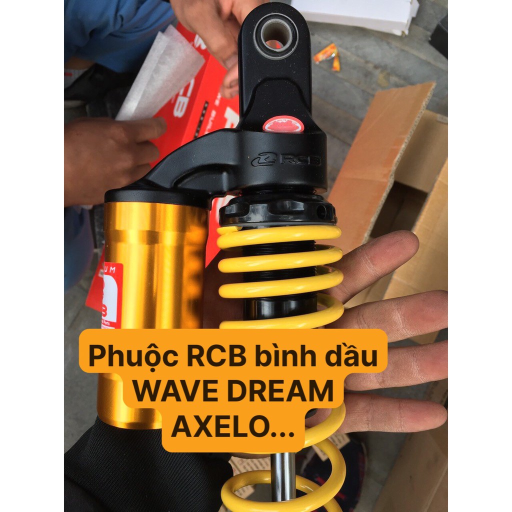 [CHÍNH.HÃNG] 01 Đôi phuộc giảm sóc RCB bình dầu 335mm lắp WAVE DREAM FUTURE BLADE AXELO và các xe có cùng chiều dài