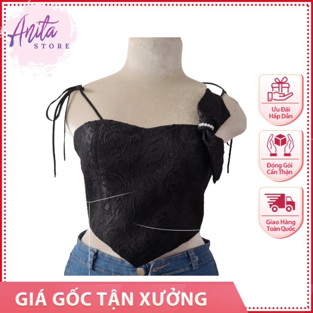 Áo Dây Nơ Xéo - Áo Có Đính Hạt Ở Giữa Nơ, Mặc Lên Rất Sang, Phù Hợp Cho Đi Tiệc Hoặc Đi Chơi