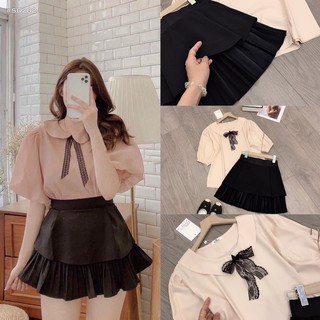 Sét Áo Sơ Mi Mix Chân Váy Xòe Cực Xinh Cho Các Nàng.