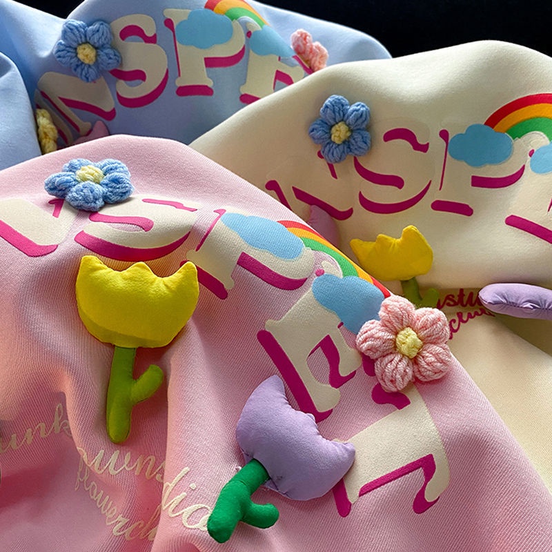 Áo sweater Mỏng Cổ Tròn In Họa Tiết Dễ Thương Thời Trang Mùa Thu Cho Nữ