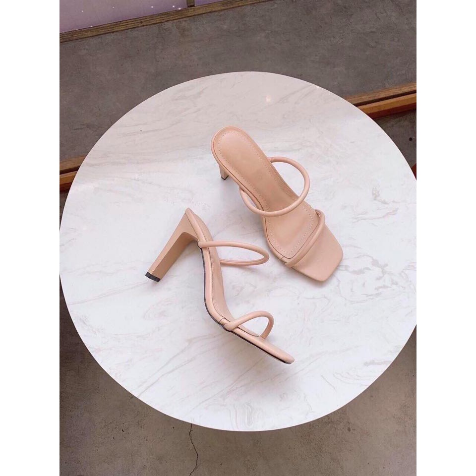 Guốc Sandal cao gót nữ quai bún siêu rẻ 9p mới nhất - s65
