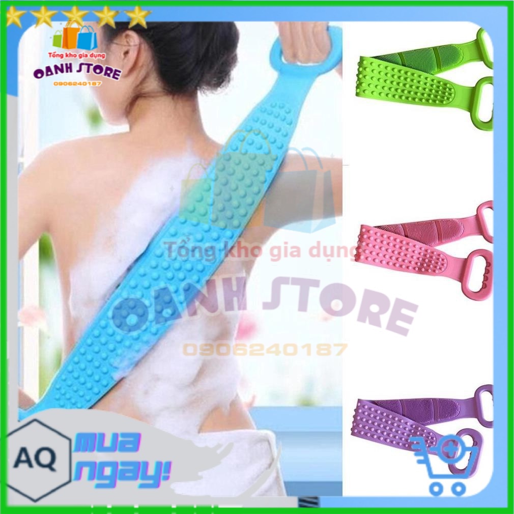 Chà Lưng Khi Tắm, Dụng Cụ Dây Chà Lưng Khi Tắm Silicon 2 Mặt, Giúp Kỳ Cọ Massage Tẩy Da Chết Khi Tắm, Siêu Tiện Dụng