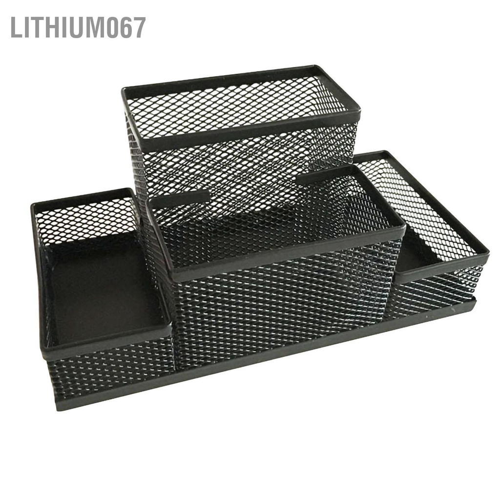 Hộp lưới đựng bút 4 ngăn sức chứa lớn đa năng màu đen sắp xếp tiện lợi cho nhà ở