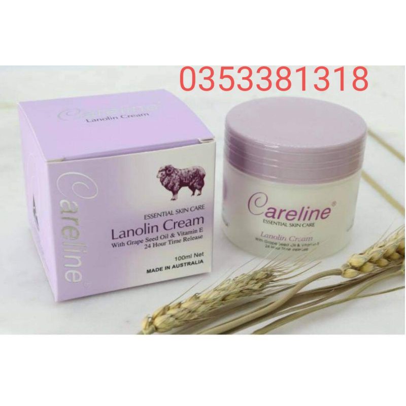 Kem dưỡng nhau thai cừu Úc Careline Lanolin Cream with Grape Seed Oil & vitamin E
