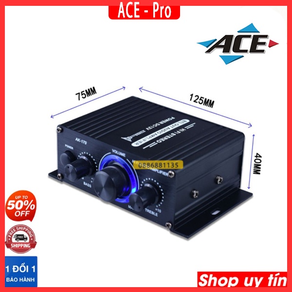 Âm Ly Mini 12VDC HiFi Công Suất Đỉnh 150W