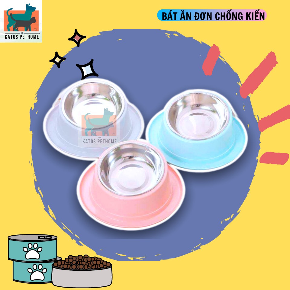 Bát ăn đơn chống kiến chống gù tiện lợi cho thú cưng
