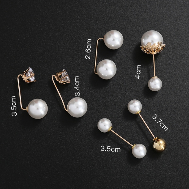 Set ghim cài áo sơ mi/ khăn choàng/ áo khoác đính ngọc trai giả phong cách vintage thời trang
